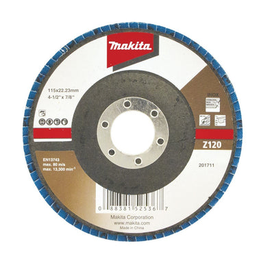 MAKITA 115mm ECONOMY FLAP DISC 120# ZIRCONIA D-63775