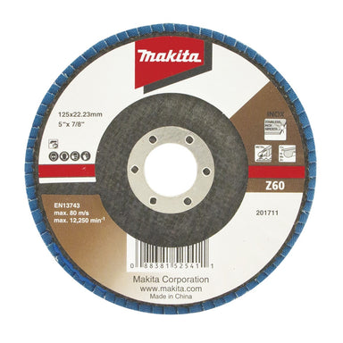 MAKITA 125mm ECONOMY FLAP DISC 60# ZIRCONIA D-63797