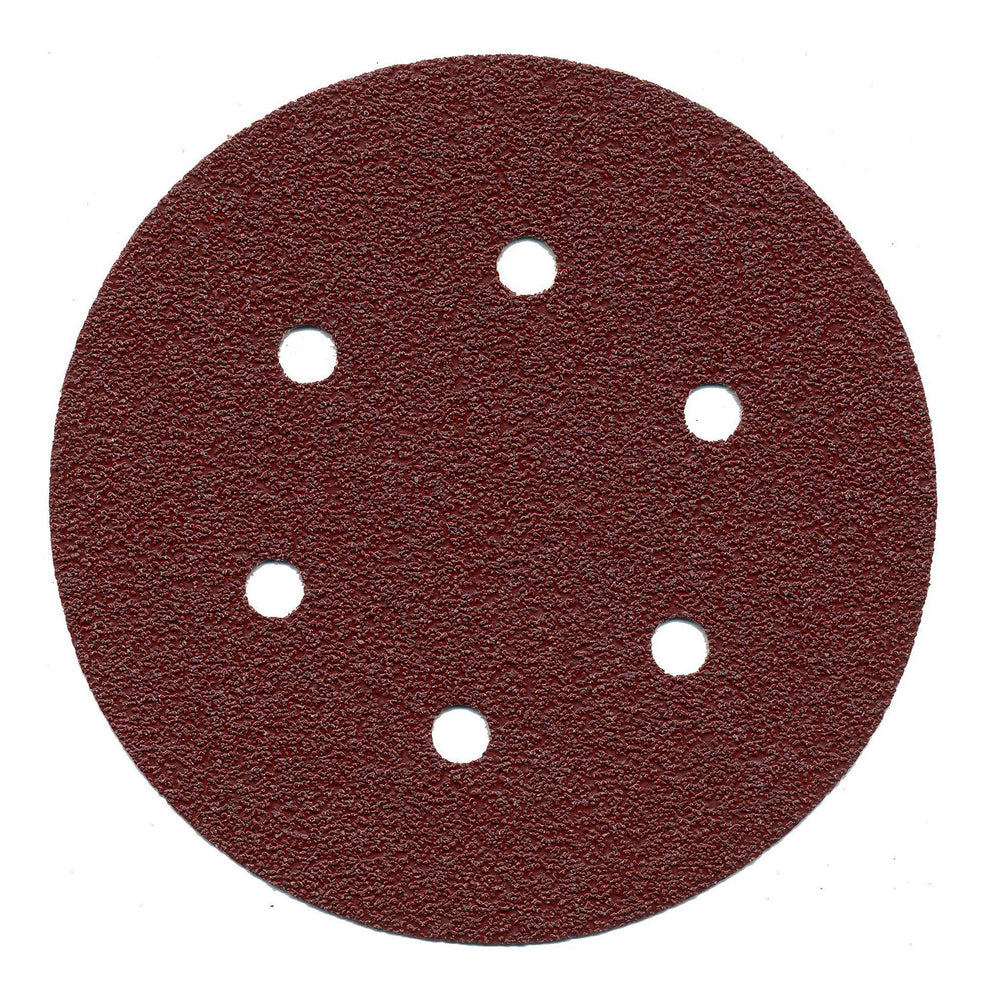 MAKITA SANDING DISC 150mm 80# GRIT BROWN HOOK AND LOOP 6 HOLE (10PK) P-37493