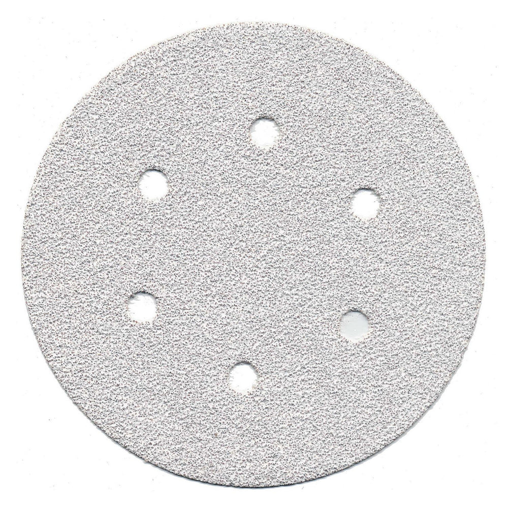 MAKITA SANDING DISC 150mm 40# GRIT WHITE HOOK AND LOOP 6 HOLE (10PK) P-37655