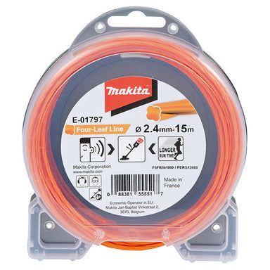 MAKITA FOUR LEAF SILENT NYLON LINE 2.4 x 15M E-01797