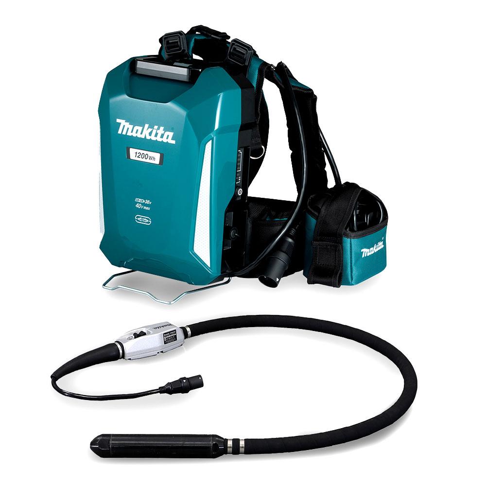 Makita VR003CX3 40V Max Direct Connect 52mm x 1500mm Concrete Vibrator with 33.5Ah Portable Power Supply