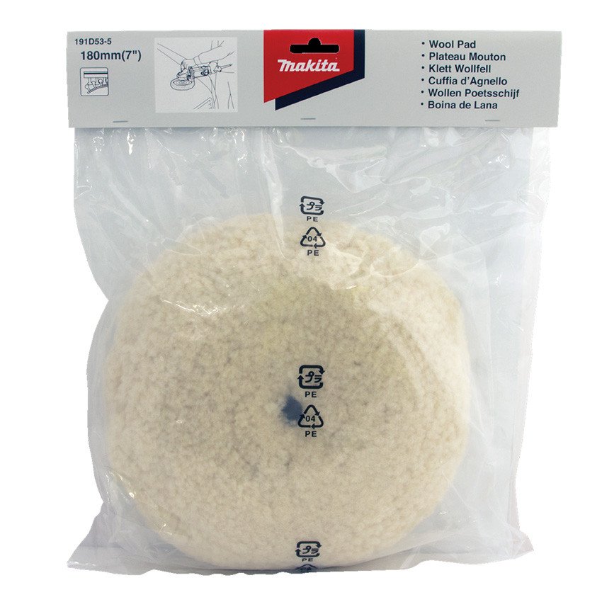 Makita 180mm Hook & Loop Type Wool Pad 191D53-5