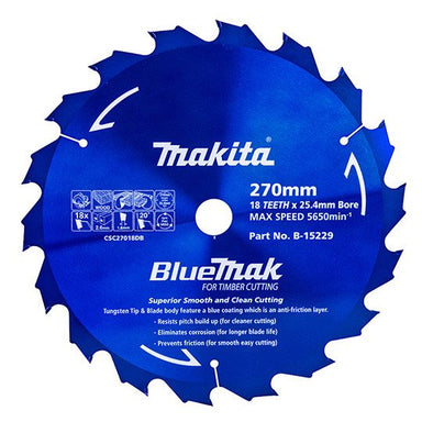 MAKITA BLUEMAK TCT SAW BLADE 270mm x 25.4mm x 18T B-15229