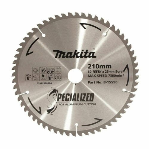 MAKITA ALUMINIUM TCT SAW BLADE 210mm x 25mm x 60T B-15590