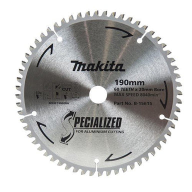 MAKITA ALUMINIUM TCT SAW BLADE 190mm x 20mm x 60T B-15615