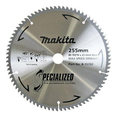 MAKITA ALUMINIUM TCT SAW BLADE 255mm x 25.4mm x 80T B-15702