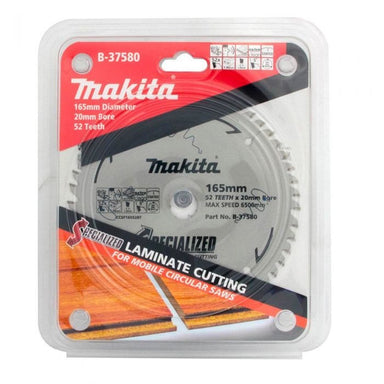 MAKITA LAMINATE TCT SAW BLADE 165mm x 20mm x 52T B-37580
