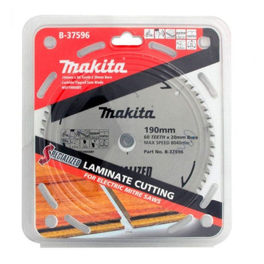 MAKITA LAMINATE TCT SAW BLADE 190mm x 20mm x 60T B-37596