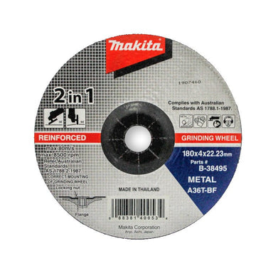MAKITA 180mm x 3.2mm x 22.23mm - METAL GRINDING & CUTTING DISC A36T - (10PK) B-38495-10