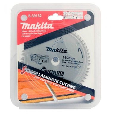 MAKITA LAMINATE TCT SAW BLADE 160mm x 20X 60T B-39132