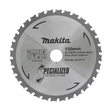 MAKITA COLD METAL CUTTING TCT SAW BLADE 150mm x 20mm x 32T  B-47117