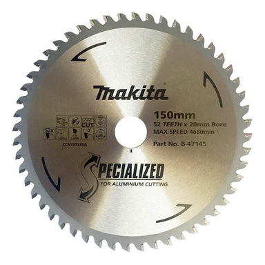 MAKITA ALUMINIUM TCT SAW BLADE 150mm x 20mm x 52T B-47145
