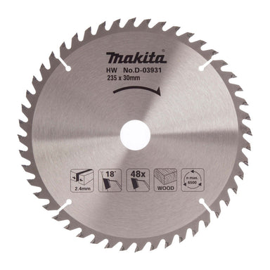 MAKITA STANDARD TCT SAW BLADE 235mm x 30/25mm x 48T D-03931