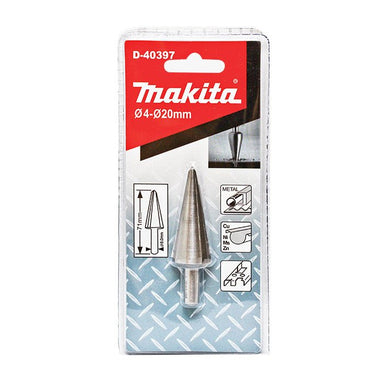 MAKITA 4-20mm CHROME VANADIUM CONE DRILL BIT D-40397