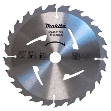 MAKITA STANDARD TCT SAW BLADE 185mm x 20mm x 24T D-51275