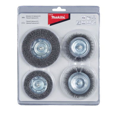 MAKITA WIRE BRUSH SET FOR DRILLS 6mm SHANK D-65729