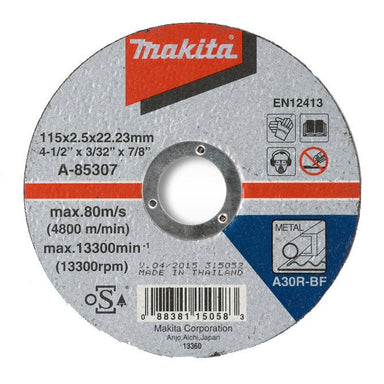MAKITA 115mm x 2.5mm x 22.23mm - METAL CUTTING DISC A30S - (10PK) D-20426-10