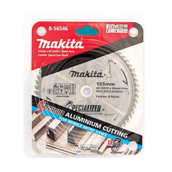 MAKITA ALUMINIUM TCT SAW BLADE 165mm x 20mm x 60T - DLS600 B-56546