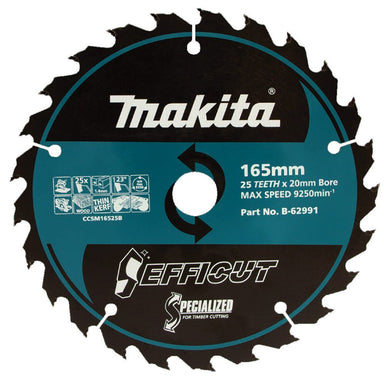 MAKITA EFFICUT TCT SAW BLADE 165mm x 20 x 25T  B-62991