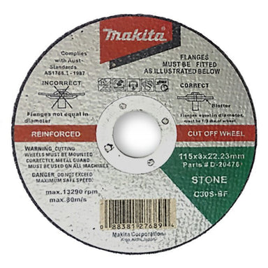 MAKITA 100mm x 3mm x 16mm MASONRY CUTTING DISC C30S - (10PK) D-20460-10