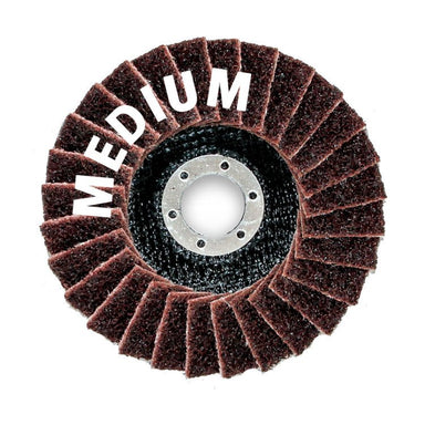 MAKITA 100mm x 16mm SURFACE CONDITIONING FLAP DISC - MEDIUM RED - ANGLED B-40727