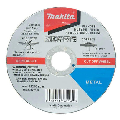 MAKITA 115mm x 1.6mm x 22.23mm - METAL CUTTING DISC LONG LIFE A46U-BF - (10PK) B-35455-10